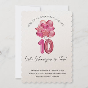 Invitación Bash de cumpleaños de dos dígitos