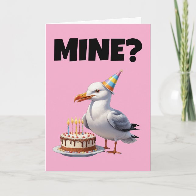 Invitación Bash de cumpleaños de gaviota - Pastel, caos y div (Anverso)