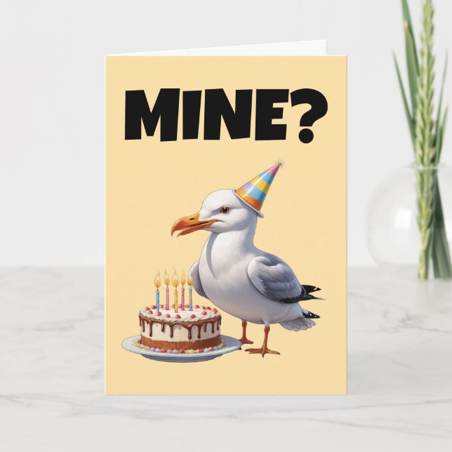 Invitación Bash de cumpleaños de gaviota - Pastel, caos y div (Anverso)