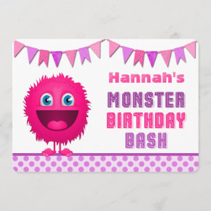 Invitación Bash de cumpleaños de monstruo chiquito