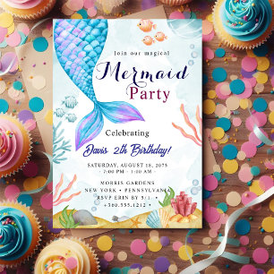 Invitación Bash de cumpleaños de sirena