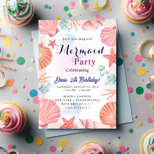 Invitación Bash de cumpleaños de sirena