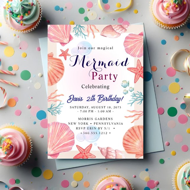 Invitación Bash de cumpleaños de sirena (Subido por el creador)