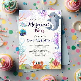 Invitación Bash de cumpleaños de sirena