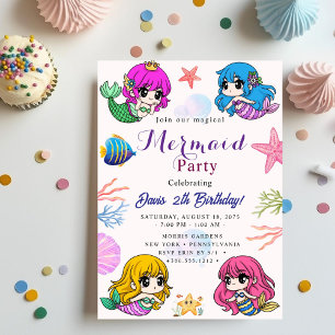Invitación Bash de cumpleaños de sirena