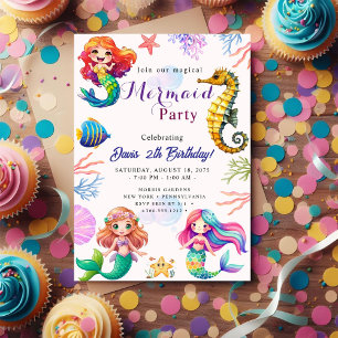 Invitación Bash de cumpleaños de sirena