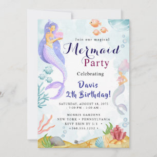 Invitación Bash de cumpleaños de sirena