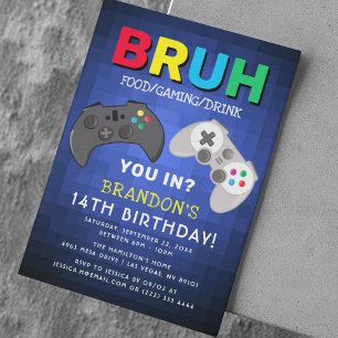 Invitación Bash de cumpleaños de un pequeño jugador