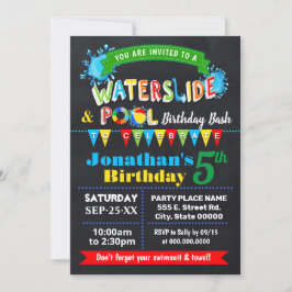 Invitación Bash de fiesta de cumpleaños de la piscina de tobo