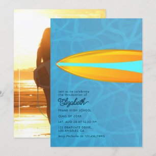 Invitación Bash de graduación de la playa de Surfista Turques