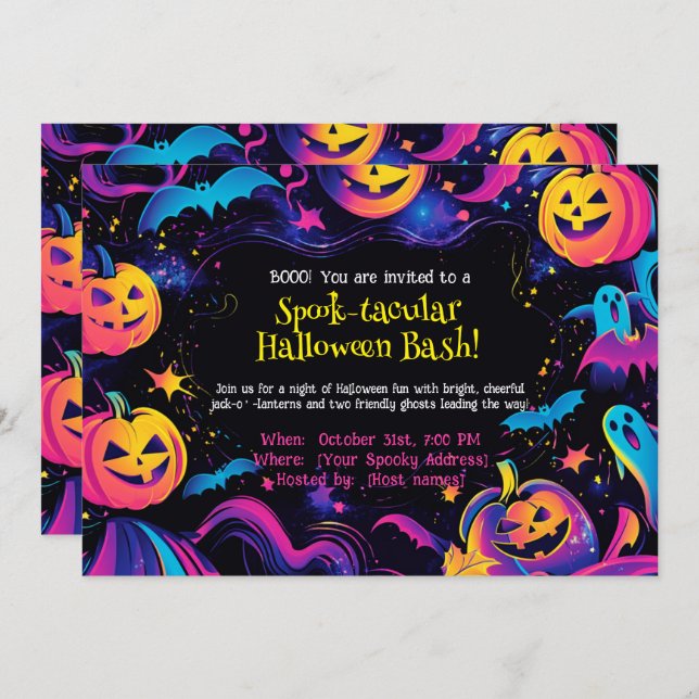 Invitación 🎃 Bash de Halloween Spook-tacular! (Anverso / Reverso)