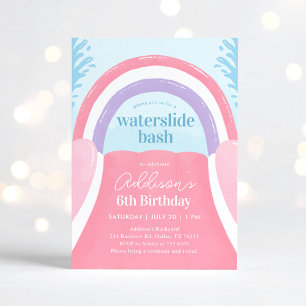 Invitación Bash de tobogán de agua Chica de verano Cumpleaños