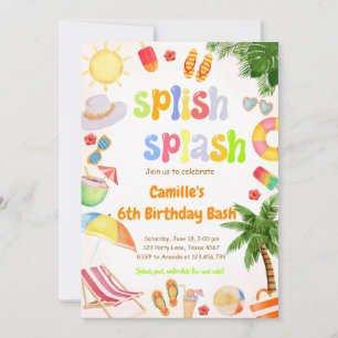 Invitación Bash Fiesta del grupo Splish Splash Cumpleaños