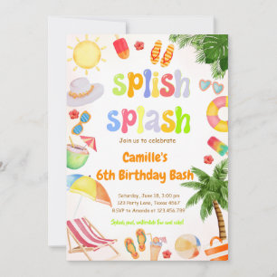Invitación Bash Fiesta del grupo Splish Splash Cumpleaños