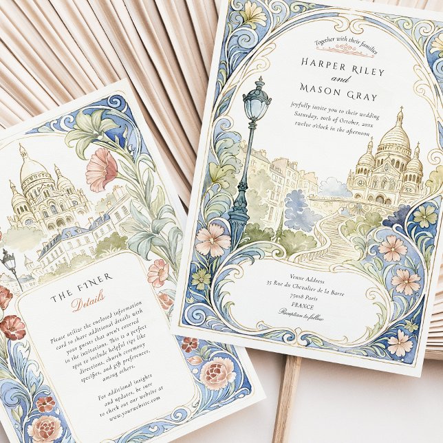 Invitación Basílica de la Boda Montmartre de París (Subido por el creador)