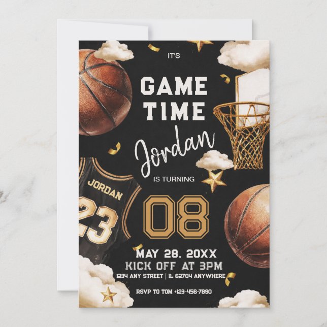 Invitación basketball birthday Invitation (Anverso)