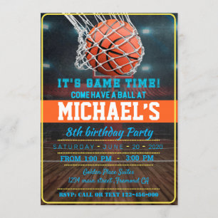 Invitación Basketball Birthday Party