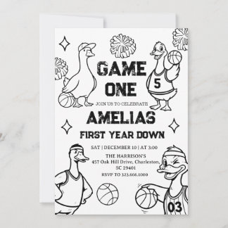 Invitación Basketball Goose 1st Birthday American Sports