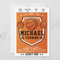 Invitación Basketball Invitation for Birthday Part