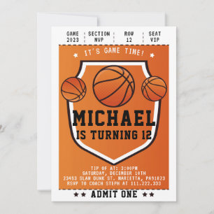 Invitación Basketball Invitation for Birthday Part