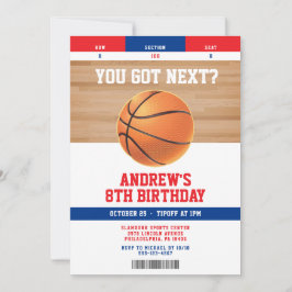 Invitación Basketball Kids Birthday Party Ticket Invitation