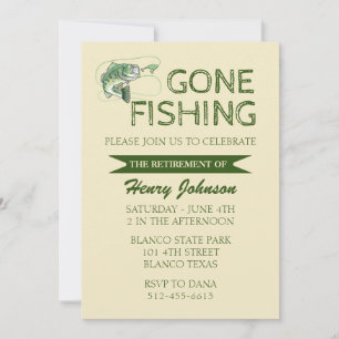 Invitación Bass se fue de pesca Jubilación