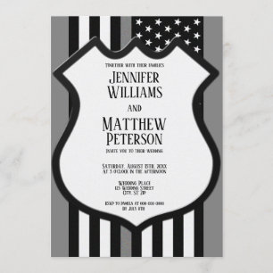Invitación Bastón de línea gris delgada