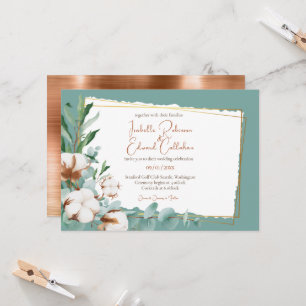 Invitación Bastoncillos de algodón de cobre falso de moda Bod