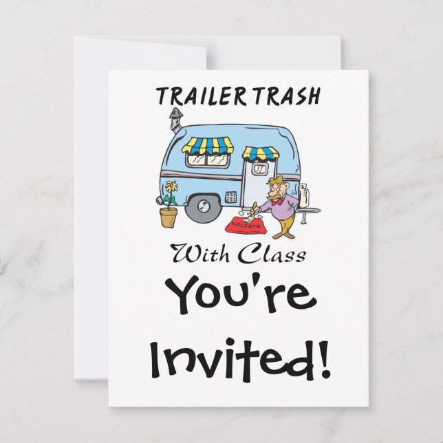 Invitación basura de parque de caravanas con clase (Anverso)