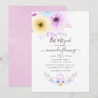 Bat de Floral rosa y azul pastel Mitzvah