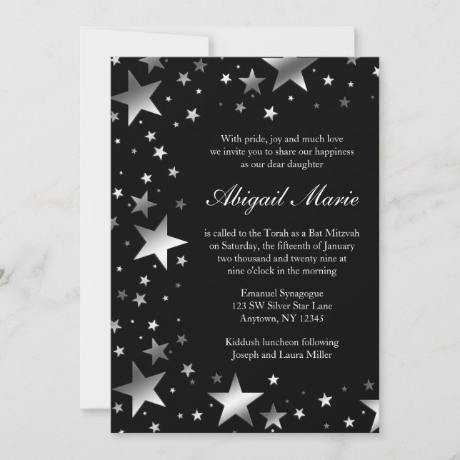 Invitación Bat Mitzvah (Anverso)