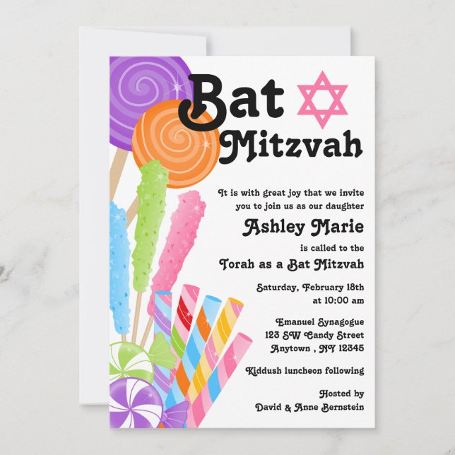 Invitación Bat Mitzvah (Anverso)