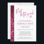 Invitación Bat Mitzvah Banda Purpurina mínima rosa moderna<br><div class="desc">Moderna y rosa, y brillante purpurina elegante invitación a Bat Mitzvah para una ceremonia y almuerzo modernos y divertidos de tema rosa mitzvah. En la tienda de diseñadores de Papel Grape Zazzle encontrará tarjetas de inserción de invitación de coordinación y decoraciones para completar su elegante y niñita temática Bat Mitzvah....</div>