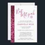Invitación Bat Mitzvah Banda Purpurina mínima rosa moderna<br><div class="desc">Moderna y rosa, y brillante purpurina elegante invitación a Bat Mitzvah para una ceremonia y almuerzo modernos y divertidos de tema rosa mitzvah. En la tienda de diseñadores de Papel Grape Zazzle encontrará tarjetas de inserción de invitación de coordinación y decoraciones para completar su elegante y niñita temática Bat Mitzvah....</div>
