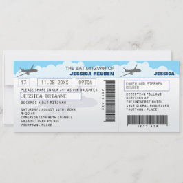 Invitación Bat Mitzvah, bar de entradas de la aerolínea