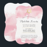 Invitación BAT MITZVAH bonito dorado color de agua rosa invit<br><div class="desc">*** NOTA - EL EFECTO DEL RELIEVE METALIZADO DORADO BRILLANTE ES UNA IMPRESIÓN IMPRESA *** - - - - - - - - - - - - - - - - - - - - - - - - - - - - - - - - - - - -...</div>