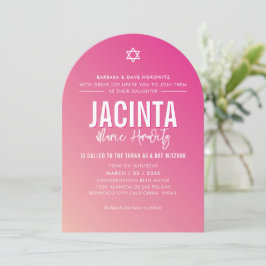 Invitación BAT MITZVAH bonito estrella moderno gradiente rosa