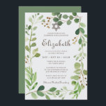 Invitación Bat Mitzvah Classic Script Watercolor Foliage<br><div class="desc">Compuesto por una elegante tipografía de guion serif y cursiva sobre un marco botánico verde follaje acuarela. Esto es diseñado por Select Fiesta Supplied Supplied,  exclusivo para Zazzle. Disponible aquí: http://www.zazzle.com/store/selectpartysupplies</div>