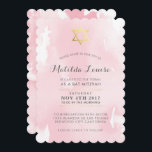 Invitación BAT MITZVAH color de agua rosa elegante dorado<br><div class="desc">por kat massard >> kat@simplysweetPAPERIE.com <<<** NOTA - EL EFECTO DEL RELIEVE METALIZADO DORADO BRILLANTE ES UNA IMPRESIÓN IMPRESA *** - - - - - - - - - - - - - - - - - - - - - - - - - - - - - - CONTACTE...</div>