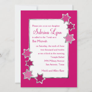 Invitación Bat Mitzvah Cualquier color Blanco Centro Estrella