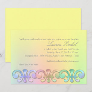 Invitación Bat Mitzvah Cualquier fondo de color
