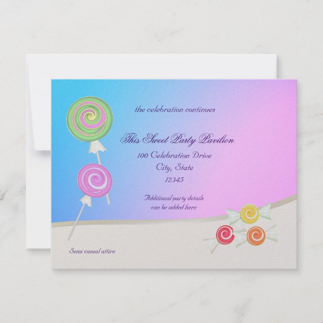 Invitación Bat Mitzvah de frambuesa azul dulce dulce dulce (Anverso)