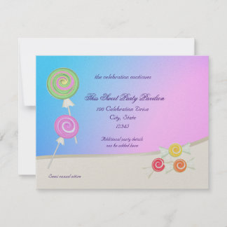 Invitación Bat Mitzvah de frambuesa azul dulce dulce dulce