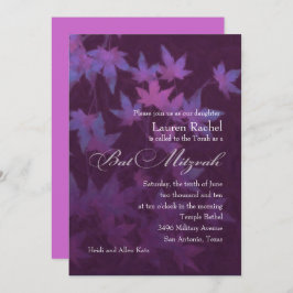 Invitación Bat Mitzvah deja púrpura