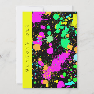 Invitación Bat Mitzvah, Dulce Dieciséis, Neon, CustomInvitati