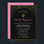 Invitación BAT MITZVAH elegante glamour confeti spot oro rosa<br><div class="desc">por kat massard >> kat@simplysweetPAPERIE.com << - - - - - - - - - - - - - - - - - - - - - - - - - - - - - - - - - - - - - - - - - - - - -...</div>
