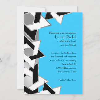 Invitación Bat Mitzvah Estrella blanca negra de David en cual