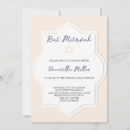 Invitación Bat Mitzvah Estrella De Arte Moderno De David