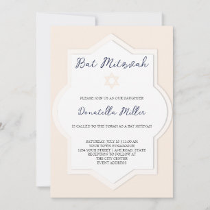 Invitación Bat Mitzvah Estrella De Arte Moderno De David