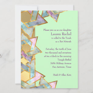 Invitación Bat Mitzvah Estrella metálica de David